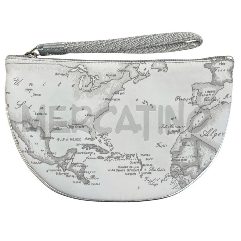 POCHETTE ALVIERO MARTINI STAMPA GEO BIANCO ARGENTO  | Mercatino dell'Usato Gallarate 2