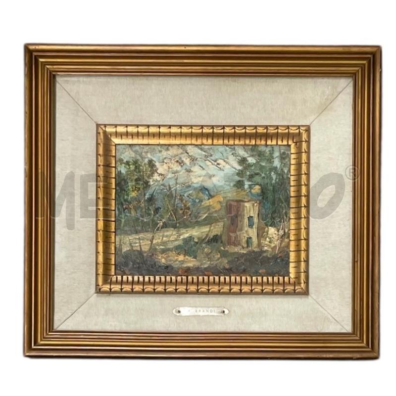 QUADRO A.BRANDI PAESAGGIO BOSCHIVO CON CAPANNA  | Mercatino dell'Usato Gallarate 1