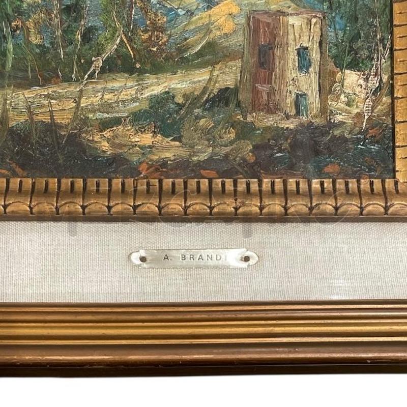 QUADRO A.BRANDI PAESAGGIO BOSCHIVO CON CAPANNA  | Mercatino dell'Usato Gallarate 3