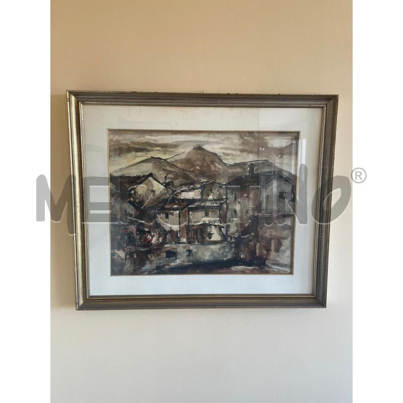 QUADRO CASE CON MONTAGNE PAESAGGIO F. DEPALO  | Mercatino dell'Usato Gallarate 1