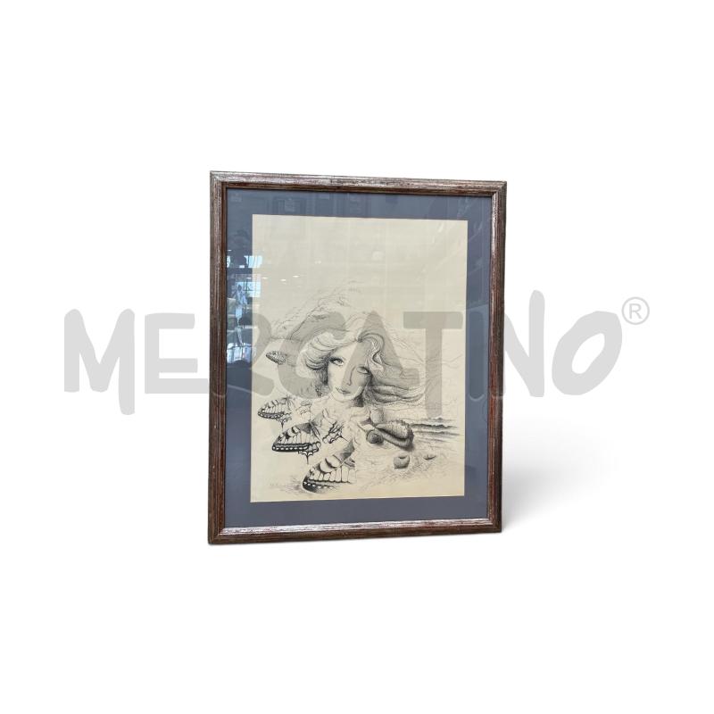 QUADRO CHINA SU CARTA VOLTO FEMMINILE RITA BERTRECCHI | Mercatino dell'Usato Gallarate 1