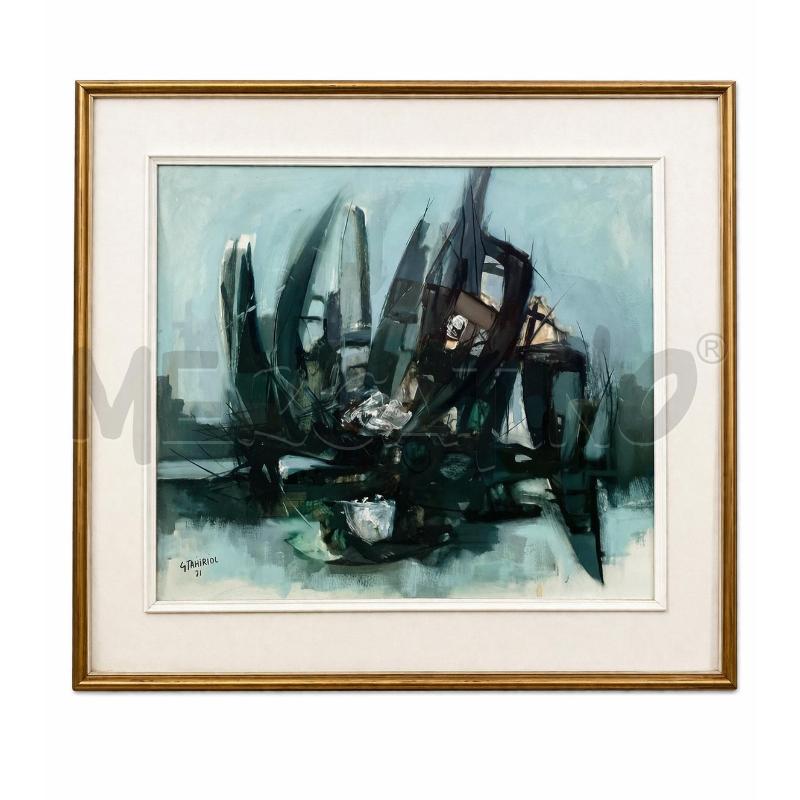 QUADRO GAETANO TAIARIOL VELE A MARINA TELA 60X70 CM | Mercatino dell'Usato Gallarate 1