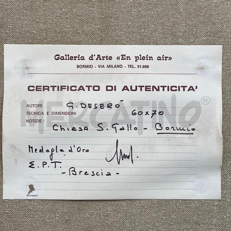 QUADRO GINO DESERO' CHIESA SAN GALLO - BORMIO 60X70 CM | Mercatino dell'Usato Gallarate 4