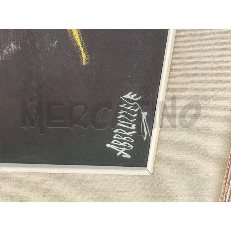 QUADRO GIUSEPPE ABBRUZZESE PAESAGGIO SFONDO NERO | Mercatino dell'Usato Gallarate 2