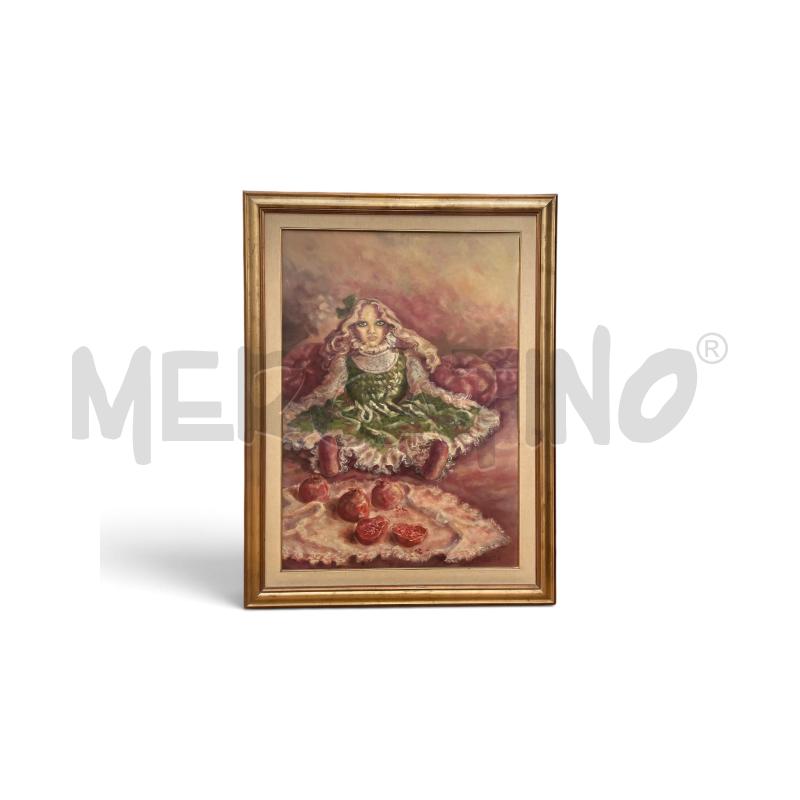 QUADRO OLIO SU TAVOLA BAMBOLA RITA BERTRECCHI 70X100 | Mercatino dell'Usato Gallarate 1
