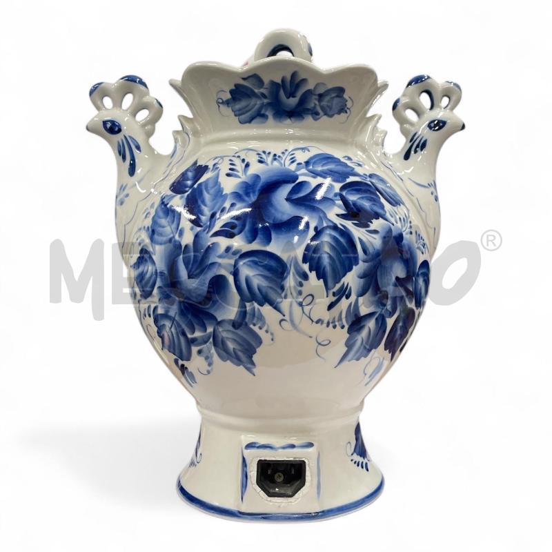 SAMOVAR ELETTRICO IN CERAMICIA BIANCA DECORI BLU | Mercatino dell'Usato Gallarate 3