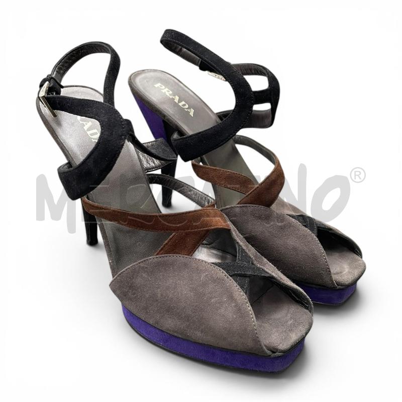 SANDALI DONNA PRADA NM40 GRIGIO VIOLA  | Mercatino dell'Usato Gallarate 2