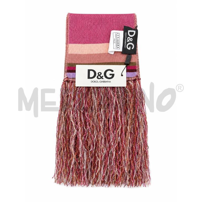 SCIARPA D D&G LAÈ RIGHE ROSA FRANGE | Mercatino dell'Usato Gallarate 1