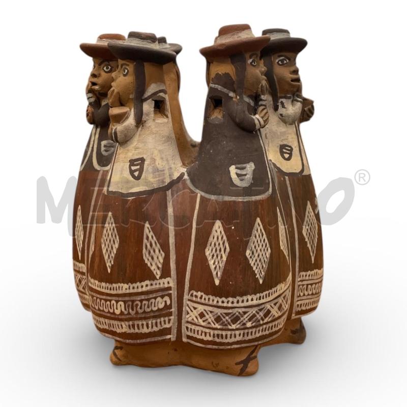 SCULTURA PERUVIANA IN TERRACOTTA FISCHIETTO MUSICISTI IN CERCHIO | Mercatino dell'Usato Gallarate 2