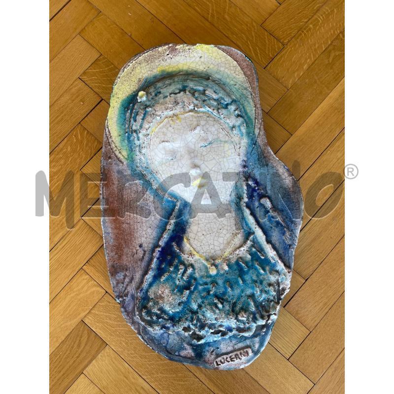 SCULTURA RAPRESENTAZIONE MADONNA SU BLOCCO TERRACOTTA UGO LUCERNI | Mercatino dell'Usato Gallarate 1