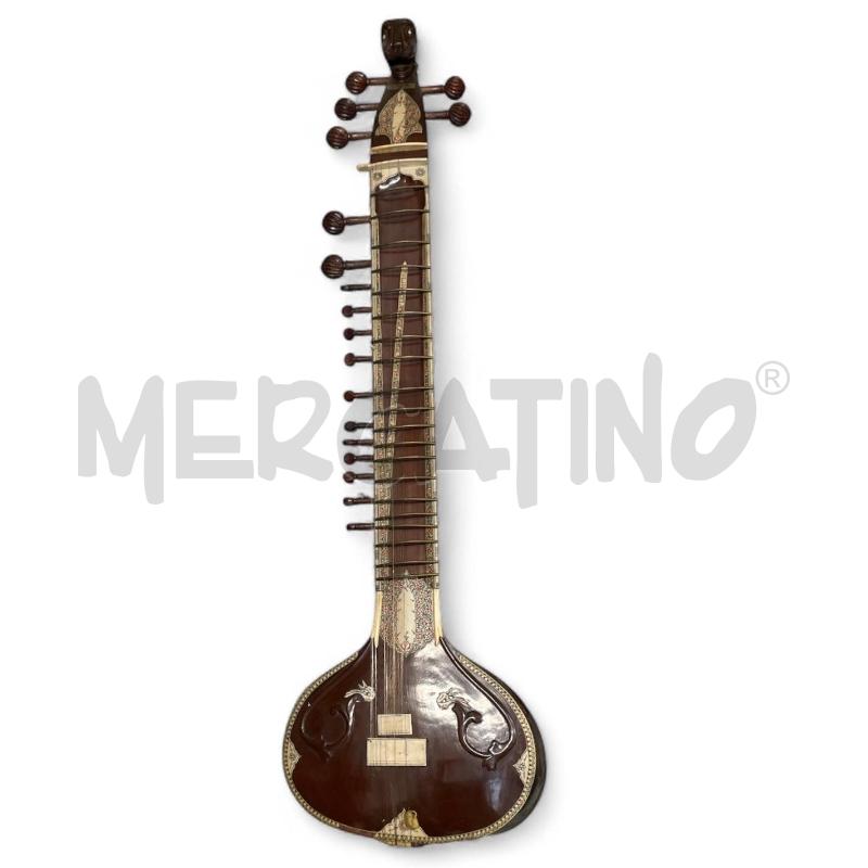 SITAR INDIANO CON DECORE BIANCHI  | Mercatino dell'Usato Gallarate 1