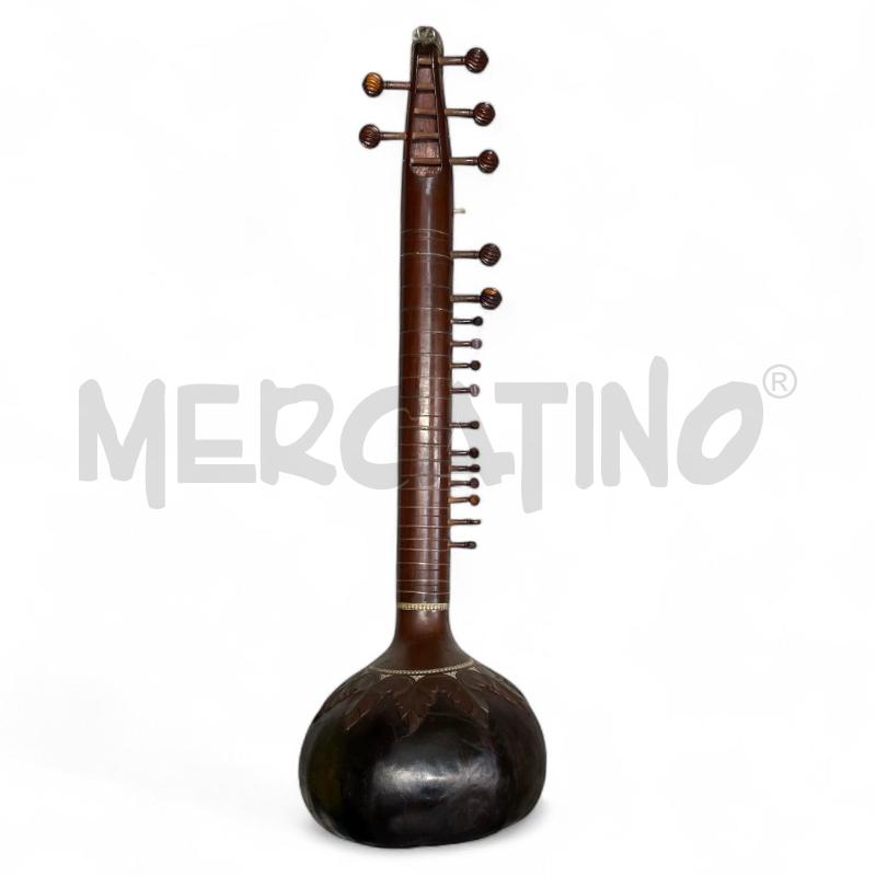SITAR INDIANO CON DECORE BIANCHI  | Mercatino dell'Usato Gallarate 2