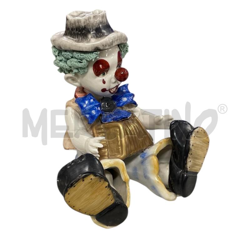 STATUETTA CERAMICA CLOWN SEDUTO CAPODIMONTE | Mercatino dell'Usato Gallarate 1