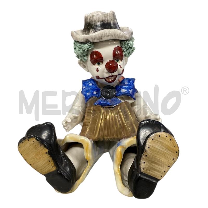 STATUETTA CERAMICA CLOWN SEDUTO CAPODIMONTE | Mercatino dell'Usato Gallarate 2