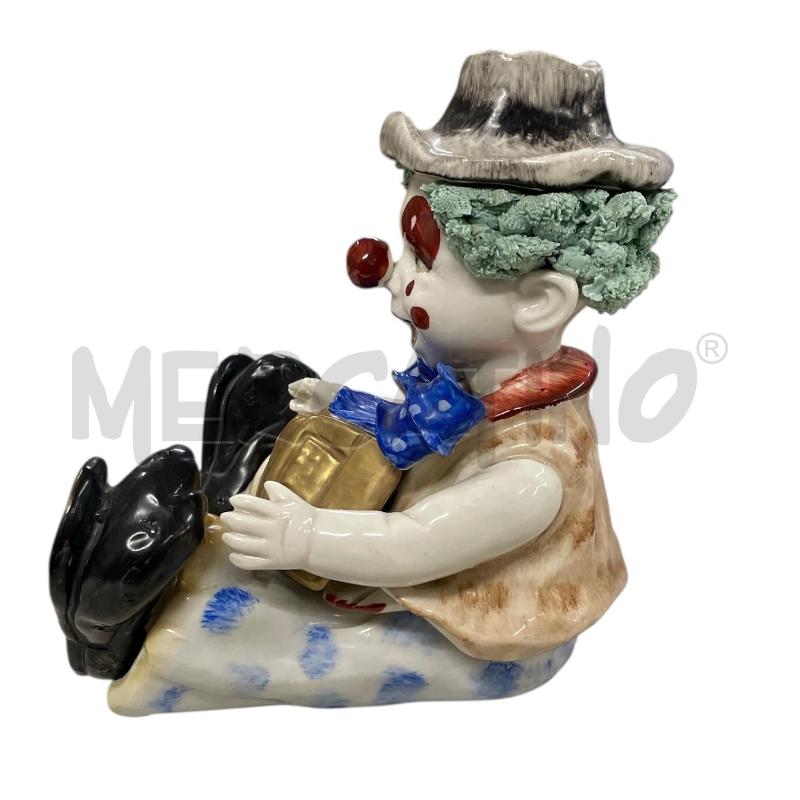 STATUETTA CERAMICA CLOWN SEDUTO CAPODIMONTE | Mercatino dell'Usato Gallarate 3