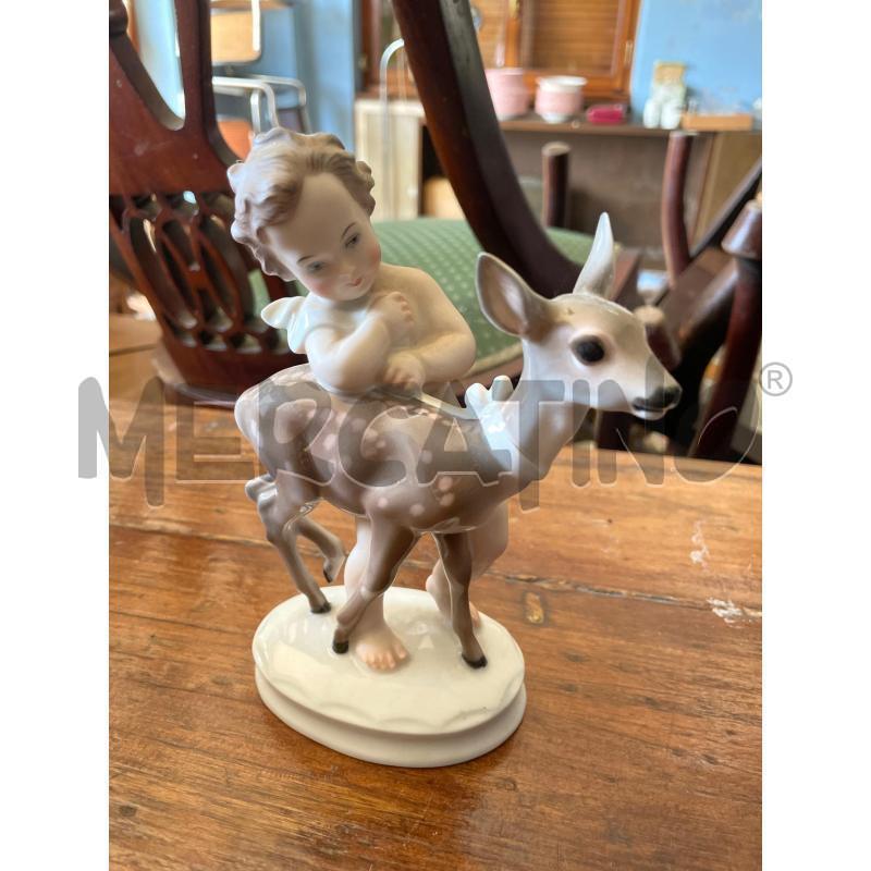STATUETTA ROSENTHAL BIMBO CON CERBIATTO | Mercatino dell'Usato Gallarate 1