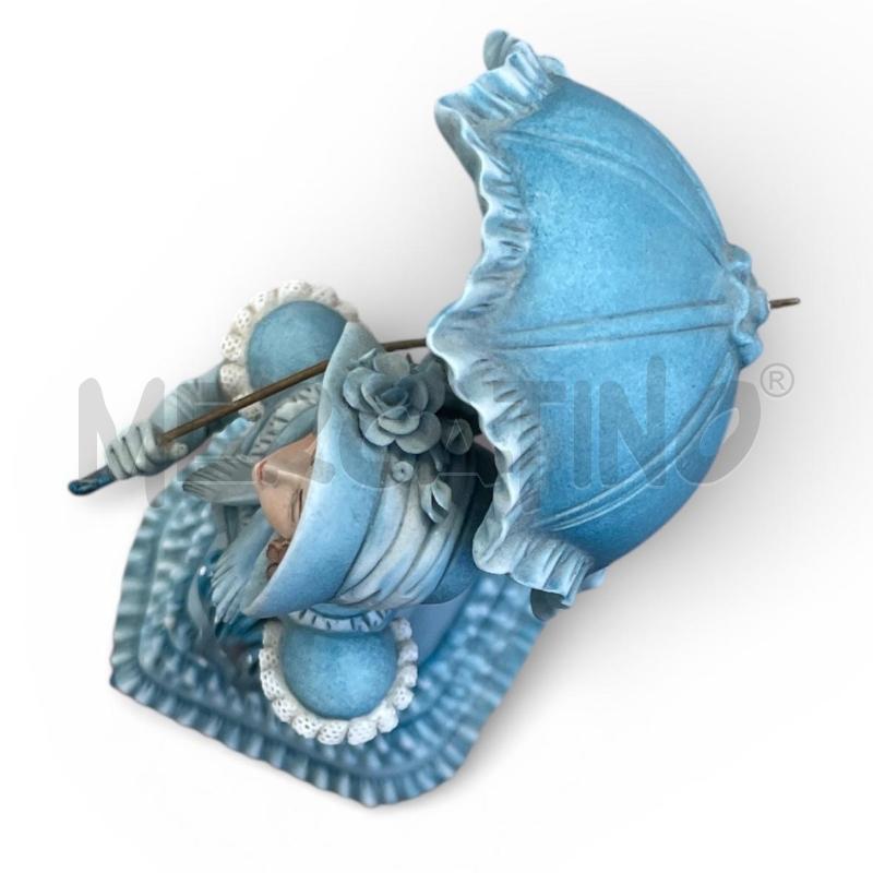STATUINA  DAMA CON VESTITO E OMBRELLO AZZURRO CAPO DI MONTE UK LIMITED EDITION | Mercatino dell'Usato Gallarate 4
