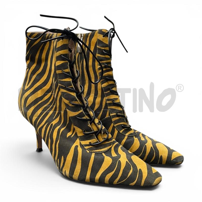 STIVALETTI D GIANVITO ROSSI NM 37 ANIMALIER SENAPE NERO | Mercatino dell'Usato Gallarate 2