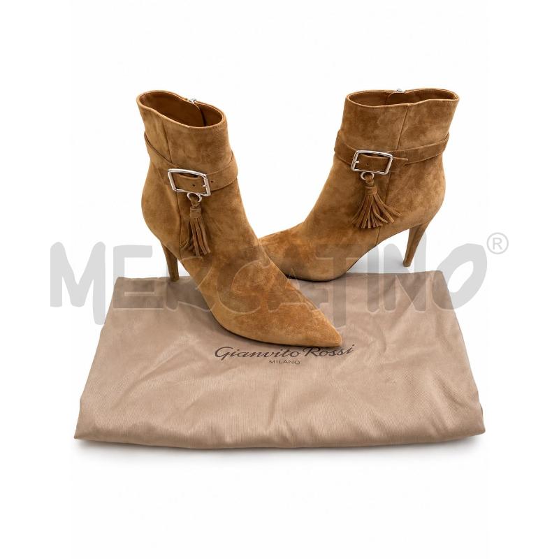 STIVALETTI D NM 37 GIANVITO ROSSI CAMMELLO NAPPA  | Mercatino dell'Usato Gallarate 1