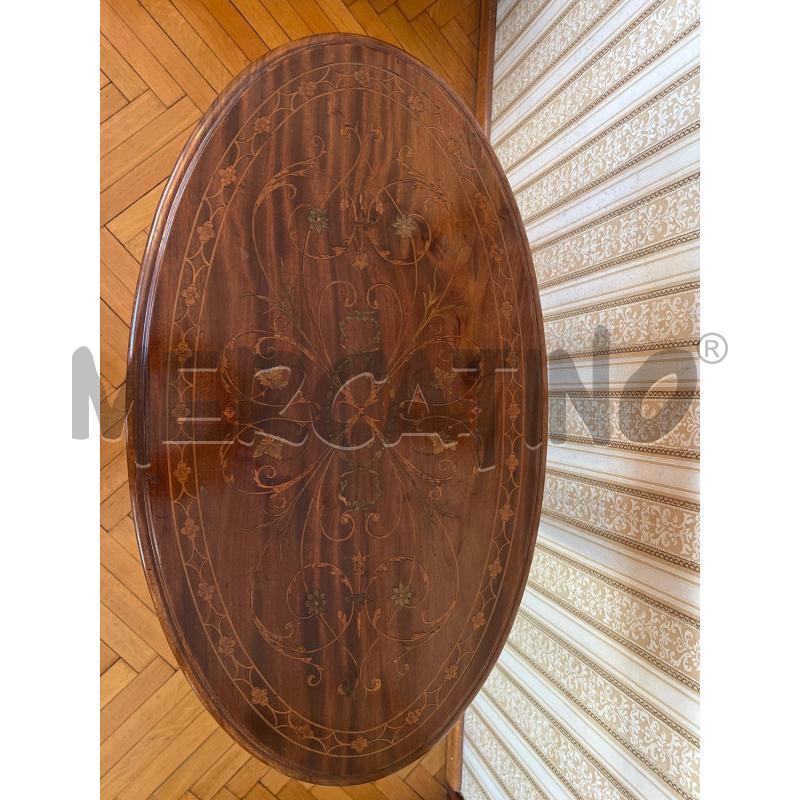 TAVOLINO INIZI 900 OVALE INTARSIATO 42X73 | Mercatino dell'Usato Gallarate 2