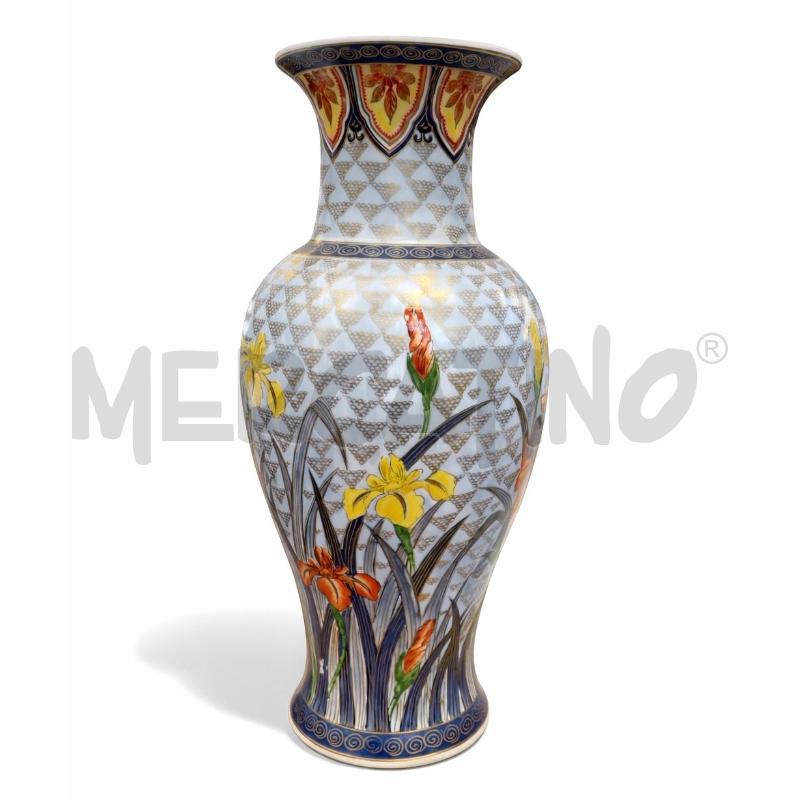 VASO CER. CINESE DECORO FIORI SFONDO BLU  | Mercatino dell'Usato Gallarate 1