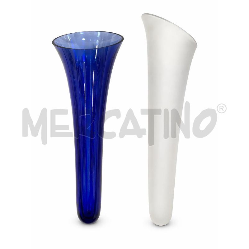 VASO IN VETRO BLU SATINATO IVV | Mercatino dell'Usato Gallarate 2
