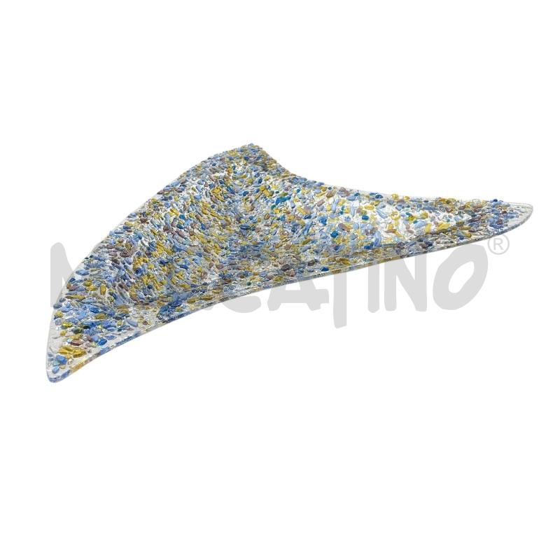VASSOIO IN VETRO CON PEZZETTINI INCASTONATI COLORATI   | Mercatino dell'Usato Gallarate 3