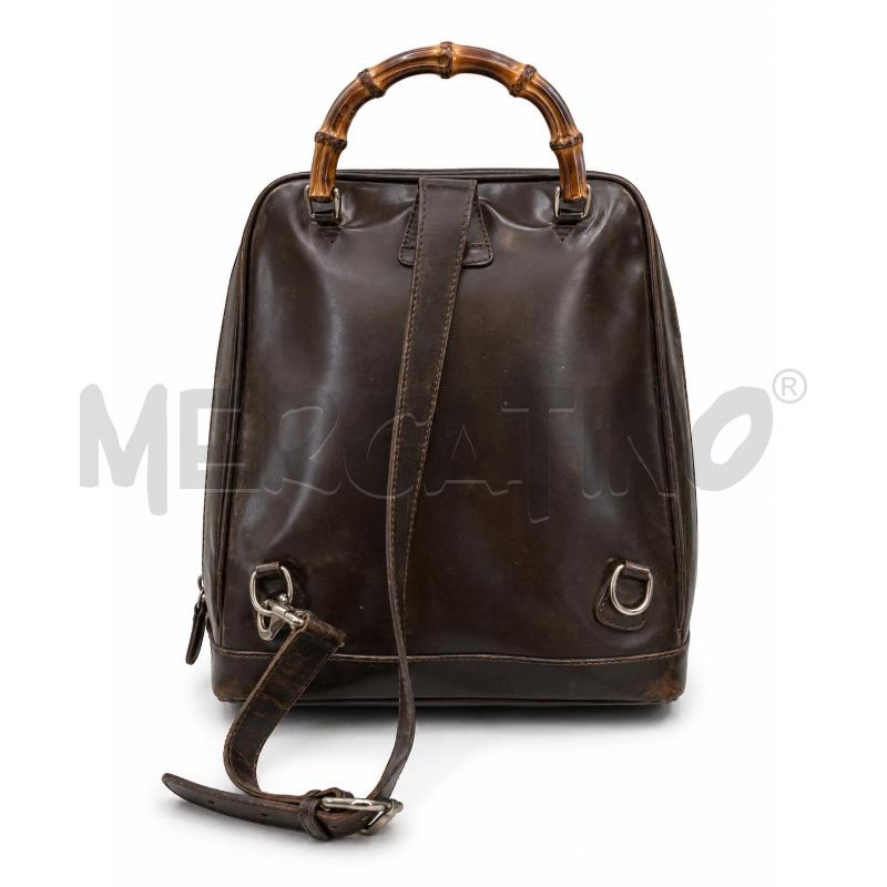 ZAINO D GUCCI BAMBOO MARRONE VINTAGE NYLON E PELLE  | Mercatino dell'Usato Gallarate 2