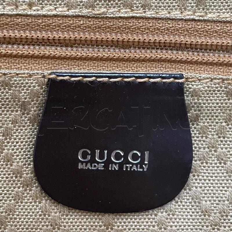 ZAINO D GUCCI BAMBOO MARRONE VINTAGE NYLON E PELLE  | Mercatino dell'Usato Gallarate 4