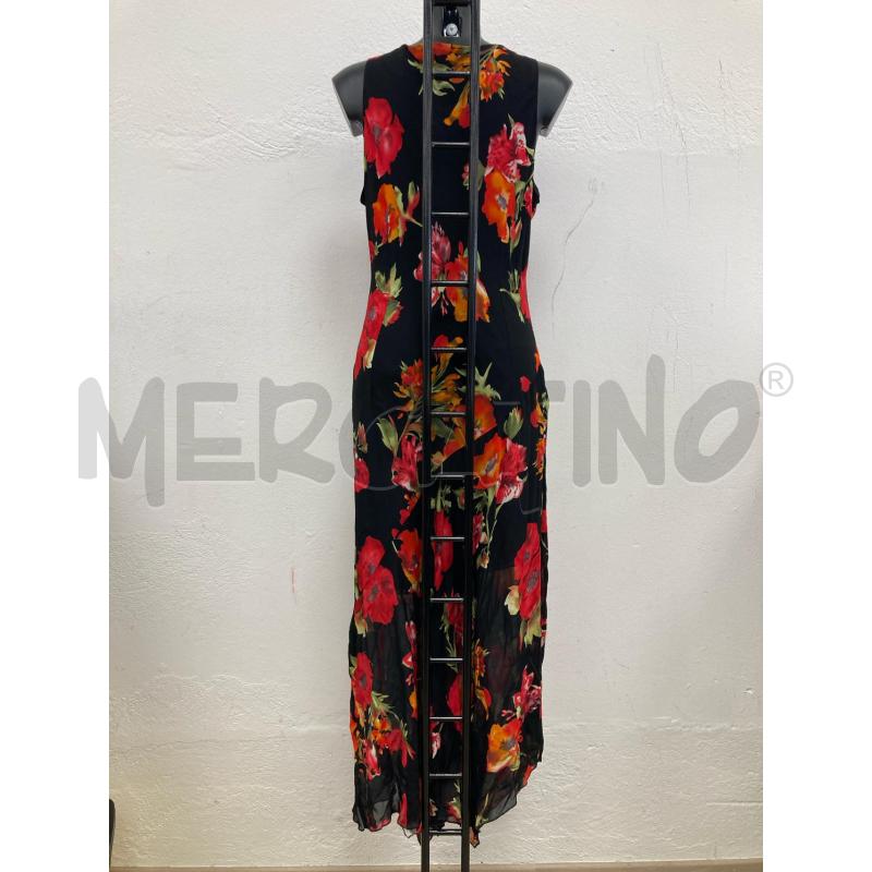 ABITO DONNA BERNARDI NERO FIORI ROSSI VISCOSA | Mercatino dell'Usato Gazzada schianno 2