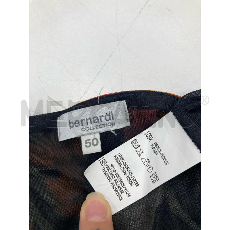 ABITO DONNA BERNARDI NERO FIORI ROSSI VISCOSA | Mercatino dell'Usato Gazzada schianno 3