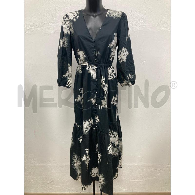 ABITO DONNA DESIGUAL NERA DISEGNO BIANCO CARTELLINO | Mercatino dell'Usato Gazzada schianno 1