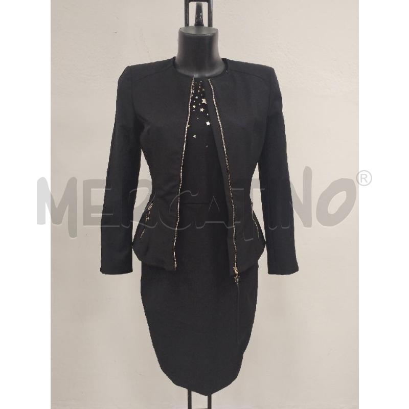 ABITO DONNA ELISABETTA FRANCHI NERO STELLE DORATE  | Mercatino dell'Usato Gazzada schianno 1