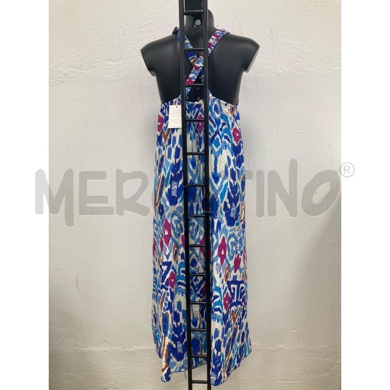 ABITO DONNA ELISA IMMAGINE BIANCO DISEGNO BLU VIOLA | Mercatino dell'Usato Gazzada schianno 2
