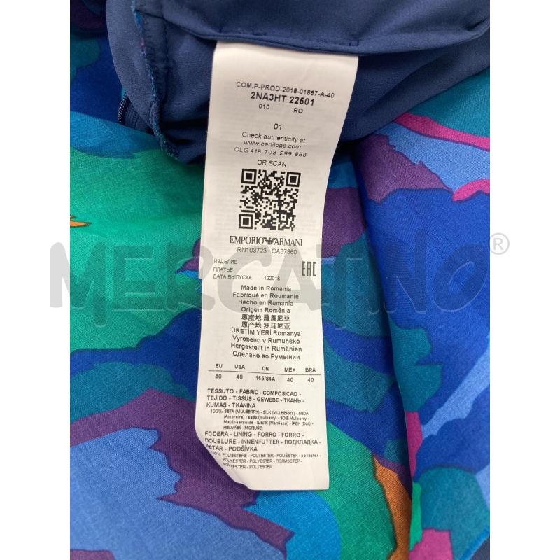 ABITO DONNA EMPORIO ARMANI SETA CARTELLINO BLU COLORATO | Mercatino dell'Usato Gazzada schianno 4