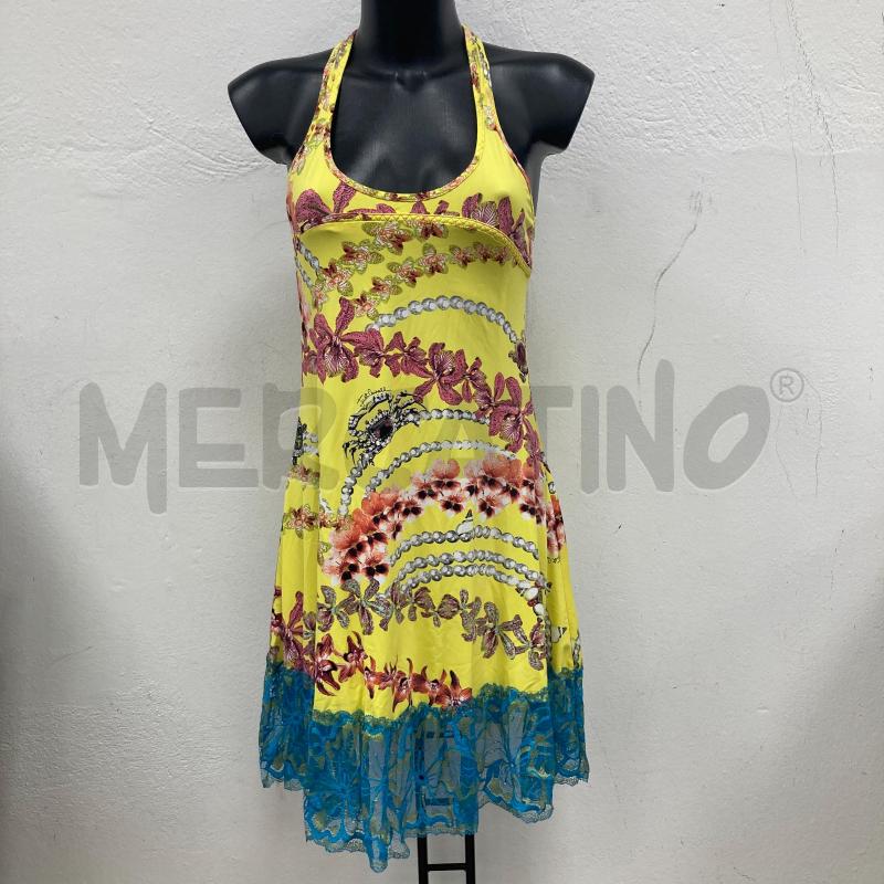 ABITO DONNA JUST CAVALLI GIALLO FONDO PIZZO AZZURRO | Mercatino dell'Usato Gazzada schianno 1