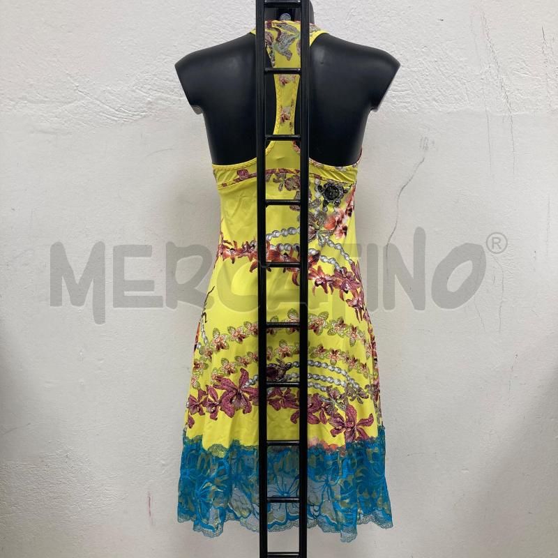 ABITO DONNA JUST CAVALLI GIALLO FONDO PIZZO AZZURRO | Mercatino dell'Usato Gazzada schianno 2