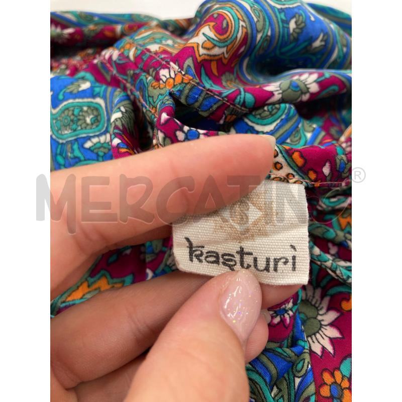 ABITO DONNA KASTURI SETA INDIANO MAGENTA MARGHERITE | Mercatino dell'Usato Gazzada schianno 3