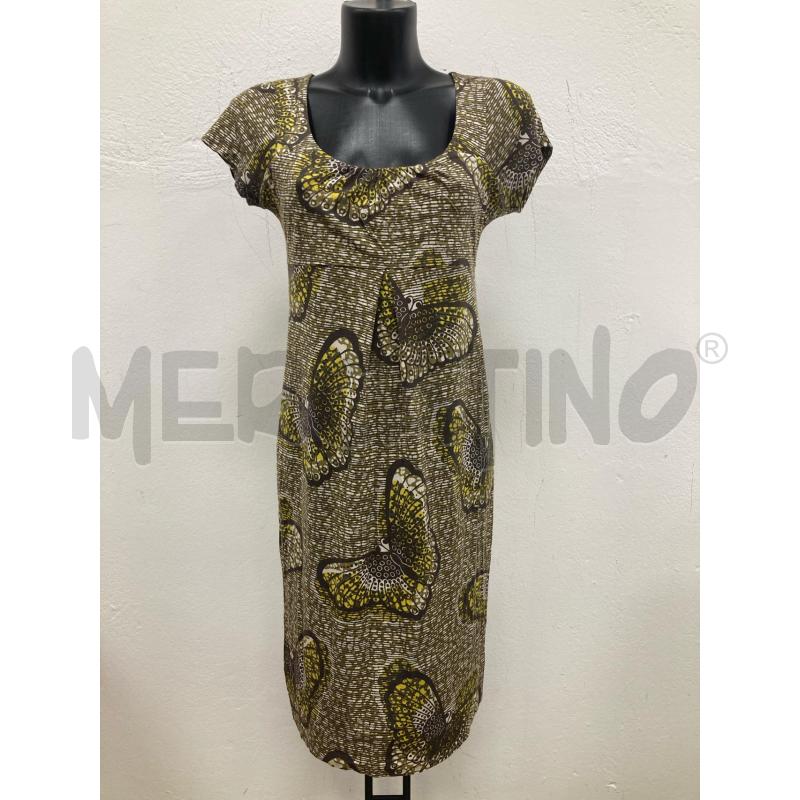 ABITO DONNA MAXMARA MARRONE DISEGNO FARFALLE GIALLEL | Mercatino dell'Usato Gazzada schianno 1