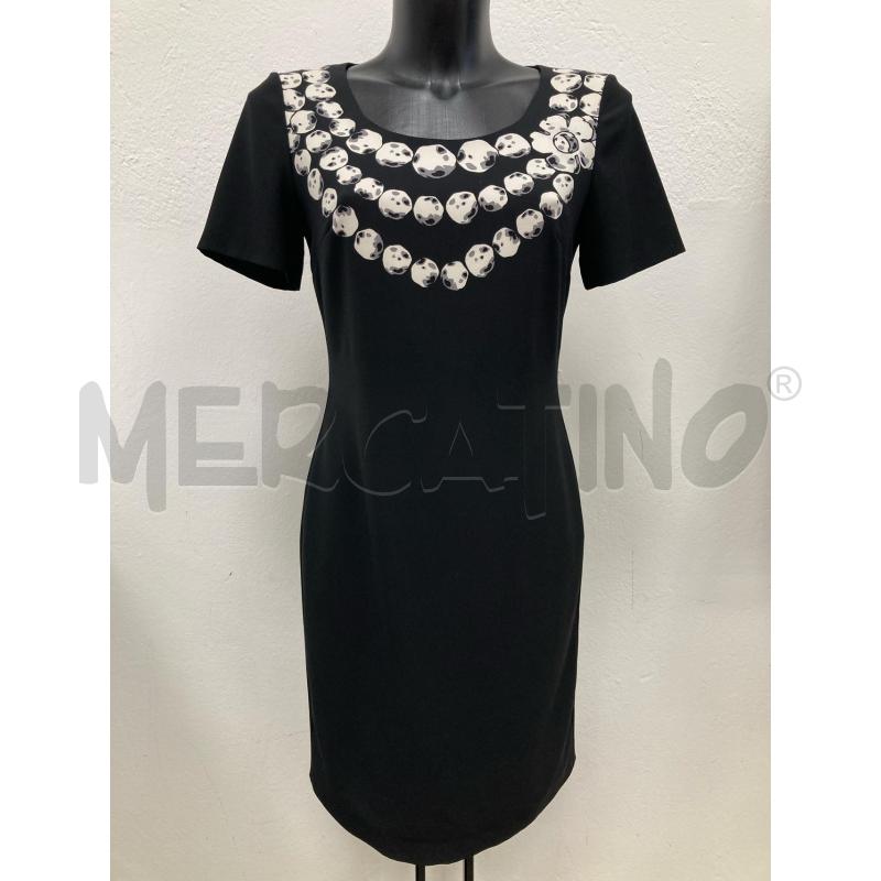 ABITO DONNA MOSCHINO NERO COLLO CERCHI BIANCHI | Mercatino dell'Usato Gazzada schianno 1