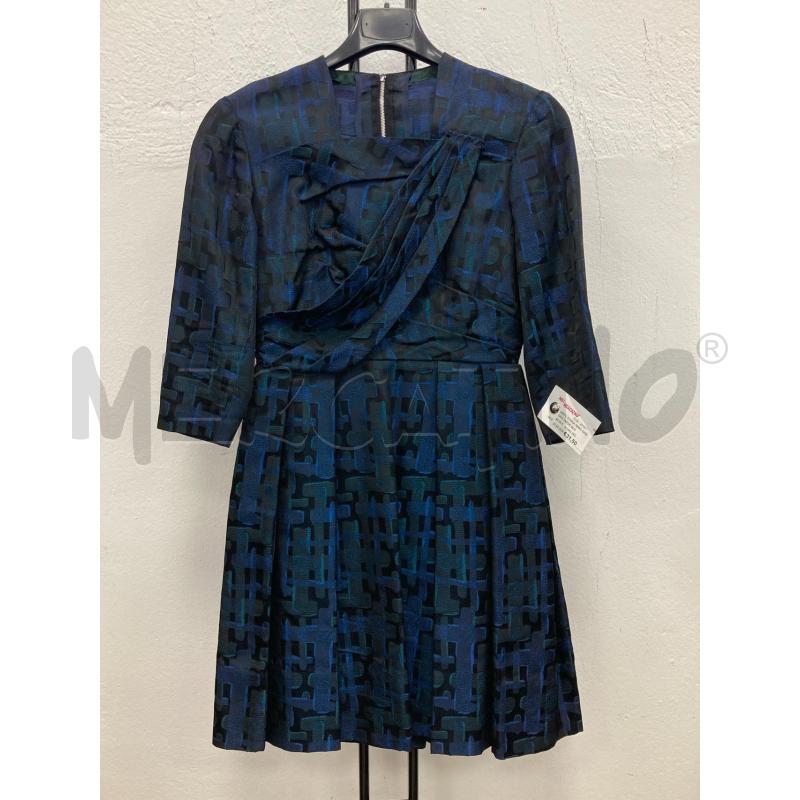 ABITO DONNA NERO DISEGNO VERDE BLU | Mercatino dell'Usato Gazzada schianno 1