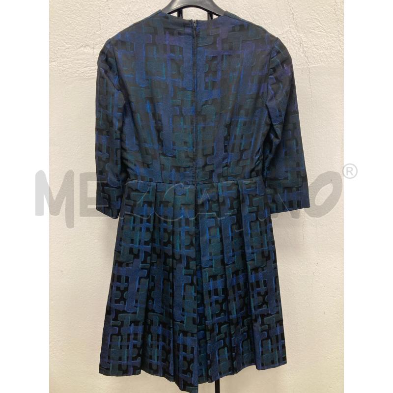 ABITO DONNA NERO DISEGNO VERDE BLU | Mercatino dell'Usato Gazzada schianno 2