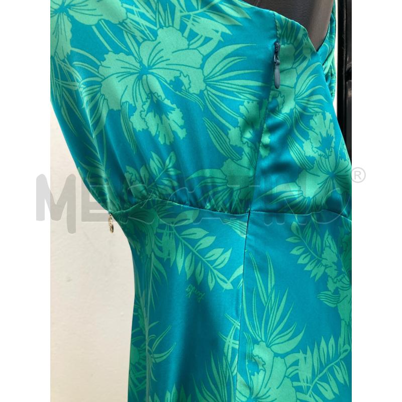 ABITO DONNA PINKO AZZURRO FIORI VERDI | Mercatino dell'Usato Gazzada schianno 3