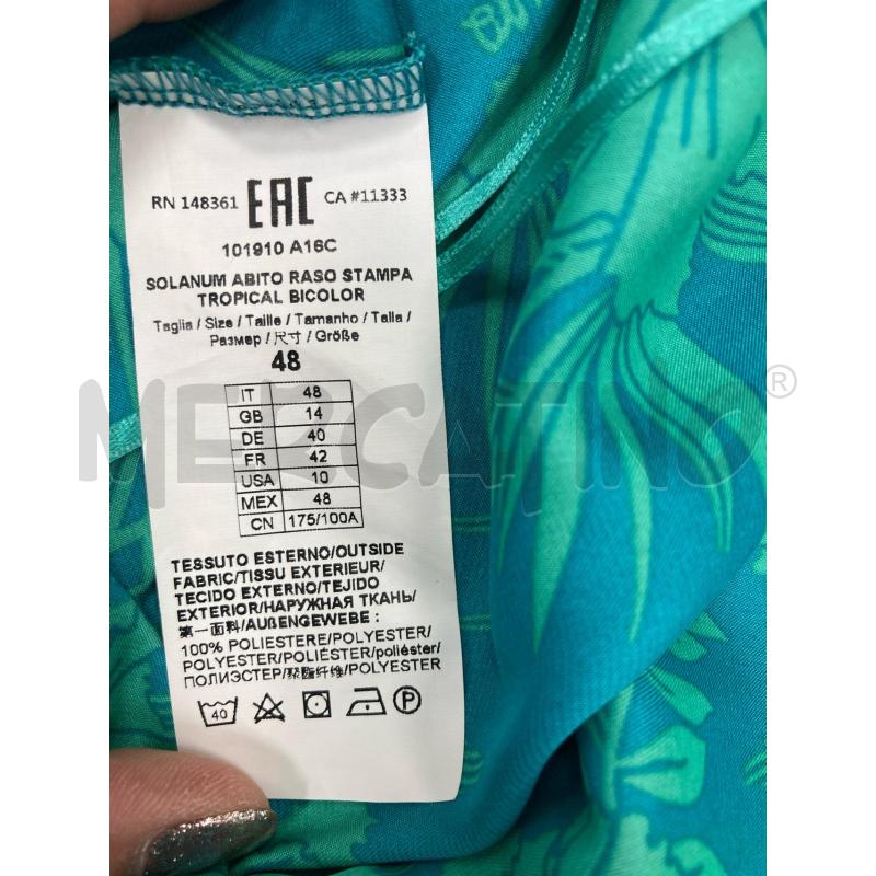 ABITO DONNA PINKO AZZURRO FIORI VERDI | Mercatino dell'Usato Gazzada schianno 5