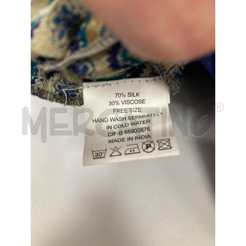 ABITO DONNA SETA BEIGE CERCHI MANDALA BLU CARTELLINO | Mercatino dell'Usato Gazzada schianno 5