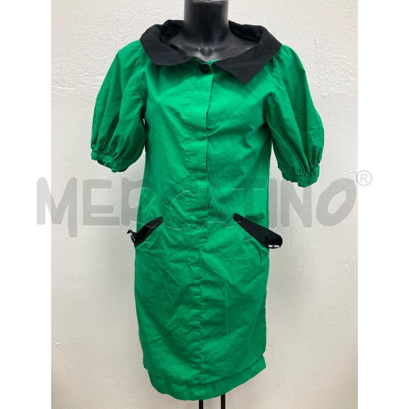 ABITO DONNA VINTAGE VERDE COLLETTO TASCHE NERO  | Mercatino dell'Usato Gazzada schianno 1