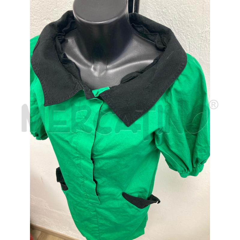 ABITO DONNA VINTAGE VERDE COLLETTO TASCHE NERO  | Mercatino dell'Usato Gazzada schianno 3