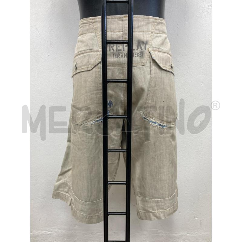 BERMUDA UOMO REPLAY JEANS LEGGERO BEIGE  | Mercatino dell'Usato Gazzada schianno 2