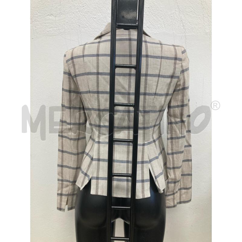 BLAZER DONNA EMPORIO ARMANI MISTO LINO BEIGE RIGHE BLU | Mercatino dell'Usato Gazzada schianno 2
