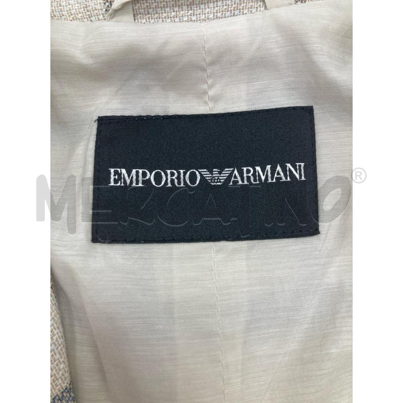 BLAZER DONNA EMPORIO ARMANI MISTO LINO BEIGE RIGHE BLU | Mercatino dell'Usato Gazzada schianno 4
